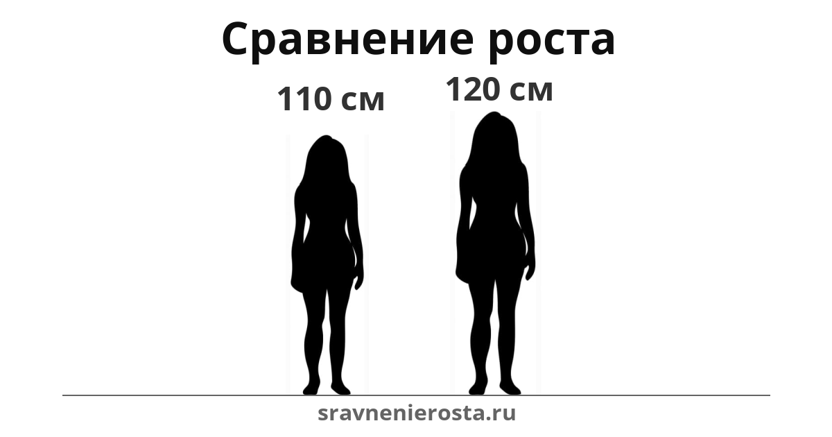 Визуализация соотношения роста женщины (110 см) и женщины (120 см) на сайте sravnenierosta.ru